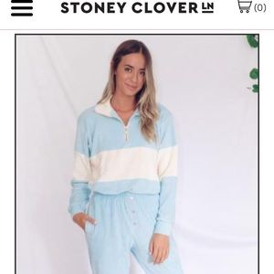 Stoney Clover x Donni 1/2 zip in Surf size XL